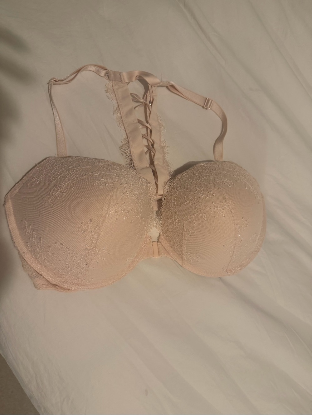 Victoria's Secret Blush Lace Push-Up Bra‎ with corset back